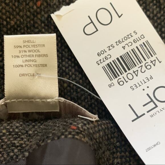 Ann Taylor Loft Skirt Brown Floral Rosette Detail Wool Blend Mini Size 10P NEW - Picture 9 of 11